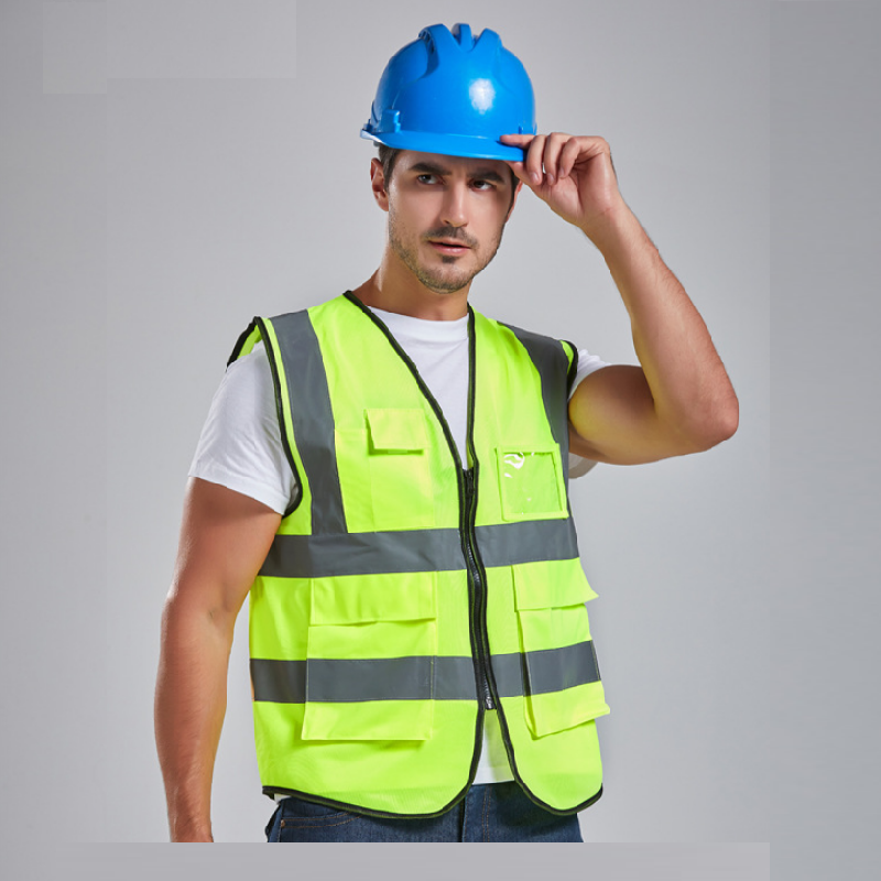 Hi-viz Security Uniform Reflector Tape Security Jacket Safety Reflective Vest with Logo